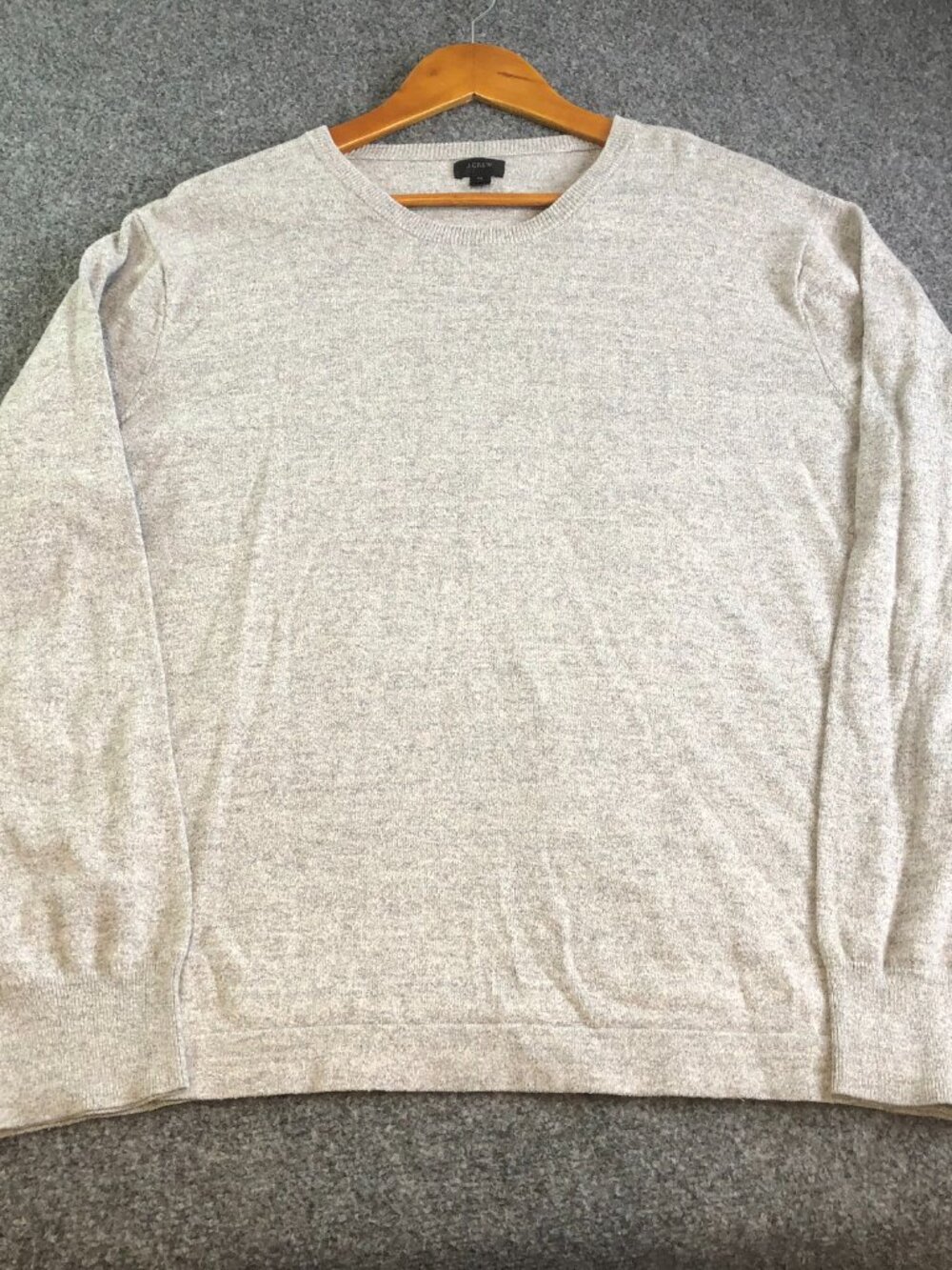 J Crew Sweater Mens Extra Large Gray Crew Neck Long Sweatshirt Cotton - Picture 3 of 8